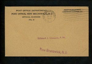 Us Postal History Official Business Post Office Free Frank 1944