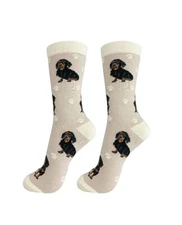Dachshund Black Dog Socks Full Body Fun Novelty Dress Casual Unisex SOX Puppy