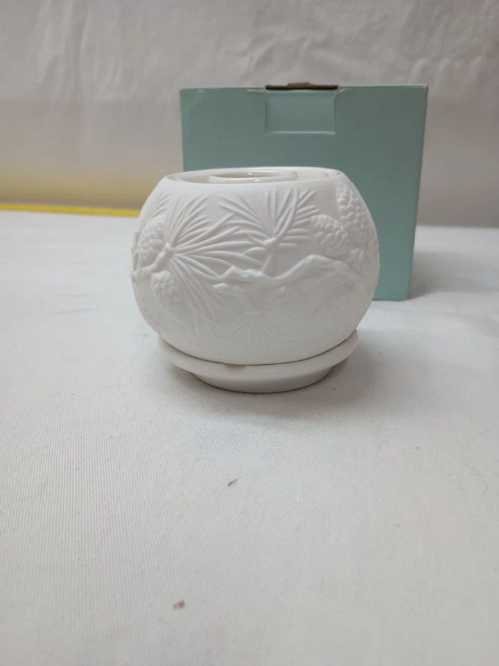 Calentador de fragancia PartyLite Illuminescents conos de pino porcelana Tealight P90413 Foto 3 de 4