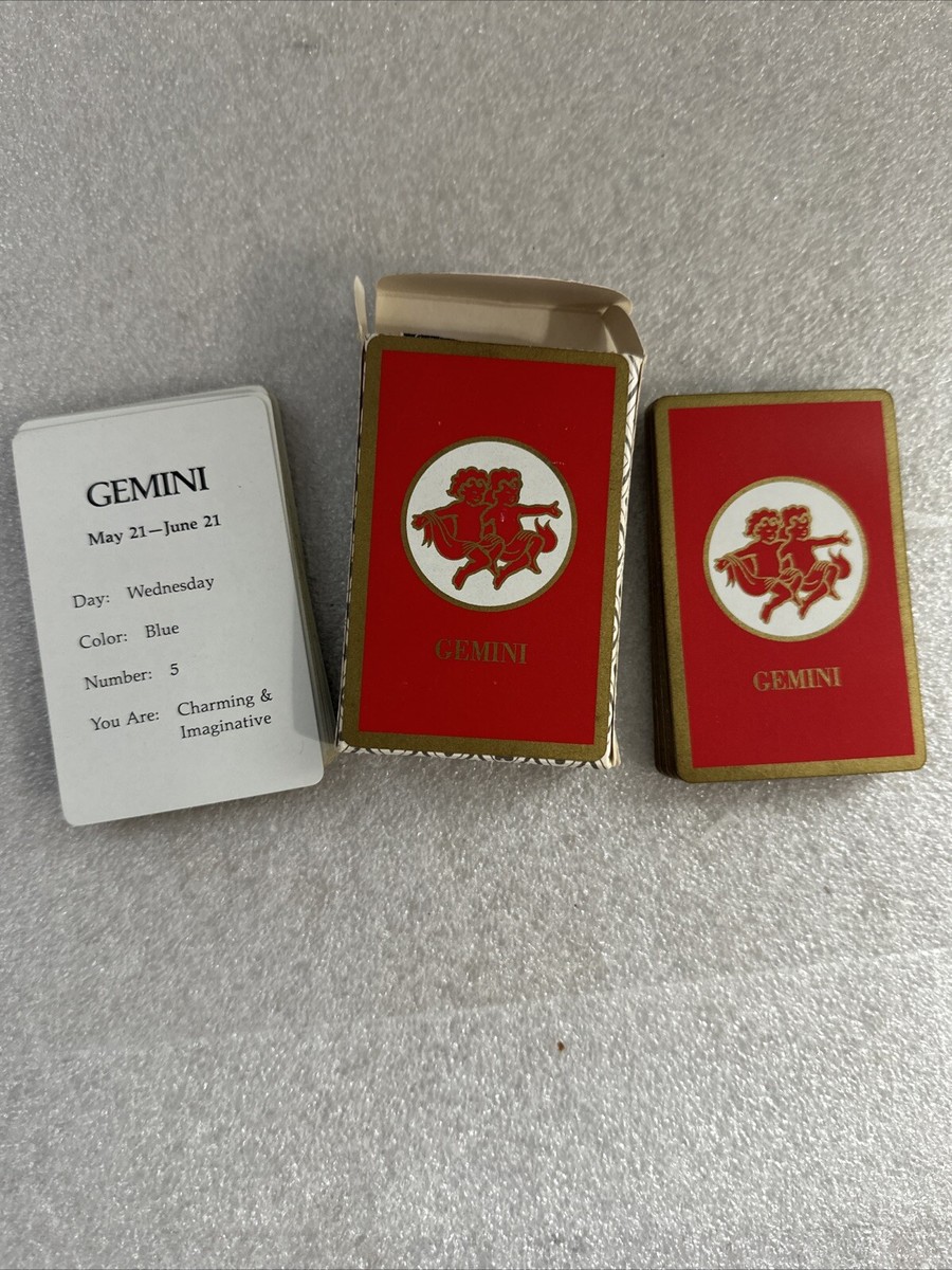Astrology Card Play Decks GEMINI Bridge Size Playing Cards Red