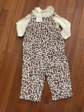 Gymboree Girl Parisian Chic Leopard Print Jumper and Ivory Top Size 18-24 months