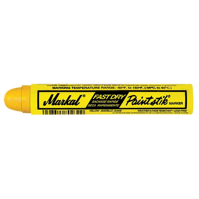 Markal "B" Yellow Solid Paint stick Marker Tire Crayon 12/Box eBay