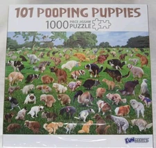 101 Pooping Puppies Puzzle By Funwares 1000 Pieces New & Sealed Funny