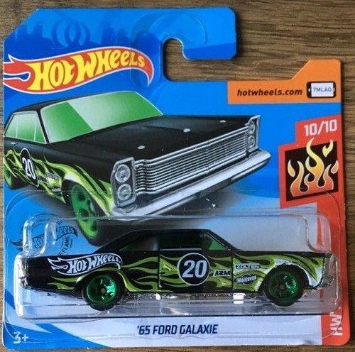 HOT WHEELS '65 Ford Galaxie Black with Green Flames 10/10 HW New & Sealed
