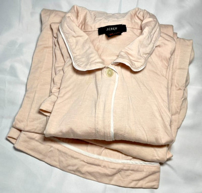 J Crew Women's Size Small Light Pink Pajama Set - Button Up Shirt and Pants