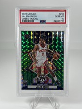 2021-22 PANINI MOSAIC JALEN GREEN #259 Green PRIZM ROOKIE PSA 10 ROCKETS