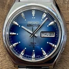 SERVICED Vintage Dec1973 Seiko 5 Actus SS 6106-7700 Fancy Arrowhead Hour Markers