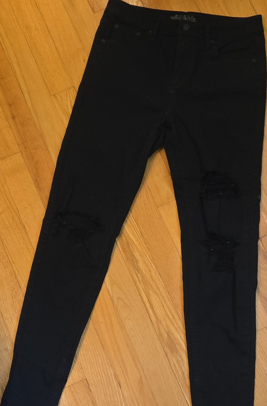 Wild Fable High Rise Distressed Skinny Denim Jeans Black Women Size 6 Regular