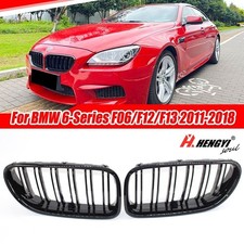 K�hlergrill Frontgrill Doppelsteg F�r BMW 6er F06 F12 F13 11-18 Glanz Schwarz