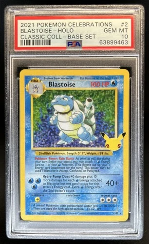 2021 Pokemon SWSH Celebrations Blastoise Classic Collection #2/102 PSA 10