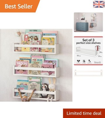 Vielseitiges 3er Set Wandregale aus Holz für Schlafzimmer, Küche & Bad