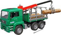 Bruder MAN Holztransport-Lkw + Ladekran Und 3 BaumstäMmen Fertigmodell 02769