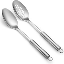 Cooking Spoons Set,  Slotted Serving Spoon Large, Stainless Steel Kitchen Utensi