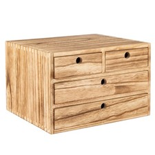 Wooden four drawer storage box,Desktop organizer for household essentials