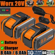 2X 1X For Worx 20V Li-Ion Battery 8.0Ah WA3551 WA3551.1 WA3553.1  / UK Charger