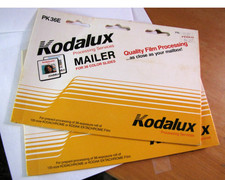 2- Vintage Kodak Kodalux Kodachrome Slide Film Processing Mailers Factory SEALED
