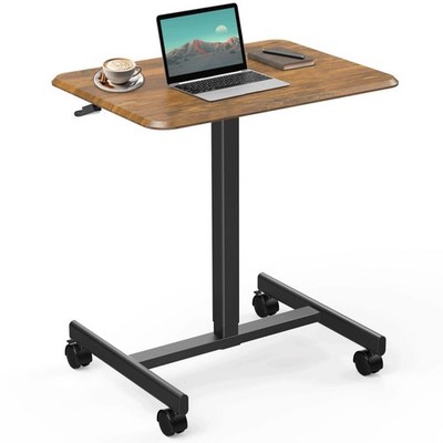 Homee Mobile Standing Desk Laptop Computer Cart Height Adjustable Rolling Cart