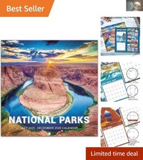 2025-2026 Artistic Wall Calendar: Large 12x24 Design with Unruled Blocks