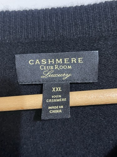 Maglione uomo Club Room scollo a V casual in cashmere XXL - Foto 2 di 4