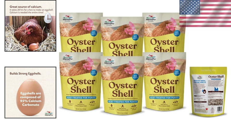 Essential Oyster Shell Calcium for Laying Hens - 5lbs x 6 Convenient Bags - Image 2 of 4
