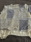 LuLaRoe Aurora Bell Sleeve Kimono L Blue Cream Beige Geo Print — photo 4