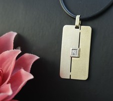 Brillant Bicolor Anhänger in 585er / 14 Karat Weiß Gelb Gold Wert 1.300 € XXYY