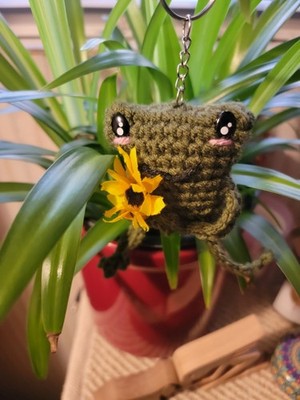 Crocheted Leggy Frog Keychain/ Bag Charm