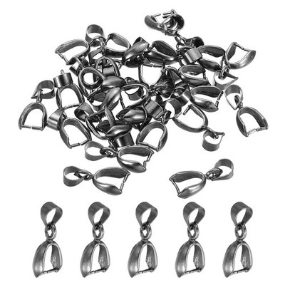 Mietanhänger Klammern, 30 Stück 6 x 17 mm Metall Verbinder Schnallenverschluss DIY schwarz
