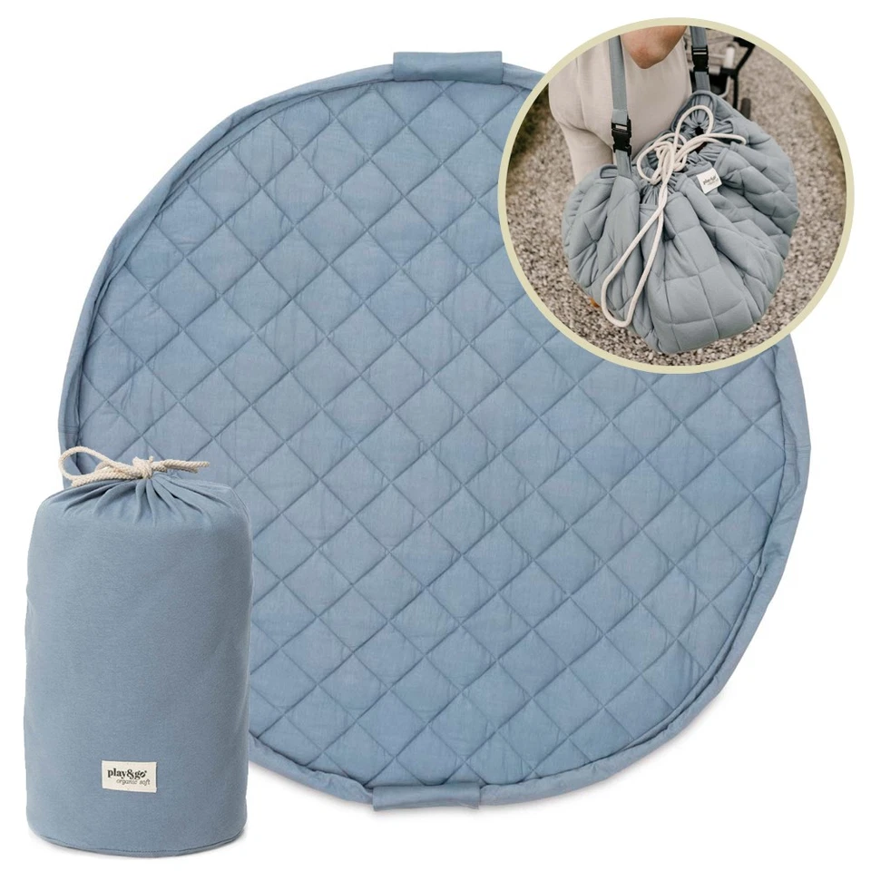 PLAY&GO SOFT ORGANIC 3in1 Spielsack Krabbeldecke Spielmatte versch Motive&Farben - Bild 2 von 4