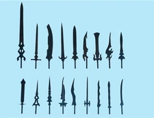 Sword Set for Dummy 13 | 10 Pieces | 3D Printed Action Figure Weapon Accessories