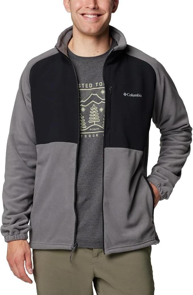 Columbia Men's Sage Peak Full Zip Fleece Comfort Jacket Grey Black L NEW - product detail image 3