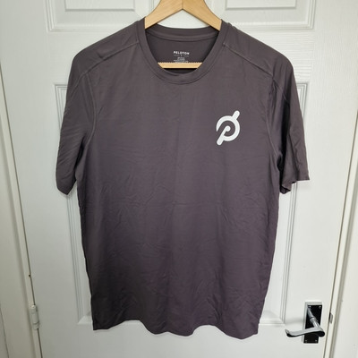 Peloton T-Shirt Small grau Gym Top Stretch Logo tailliert UVP 50£