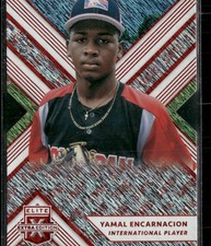 2018 Panini Elite Extra Edition #184 Yamal Encarnacion Status Die Cut Red #/99