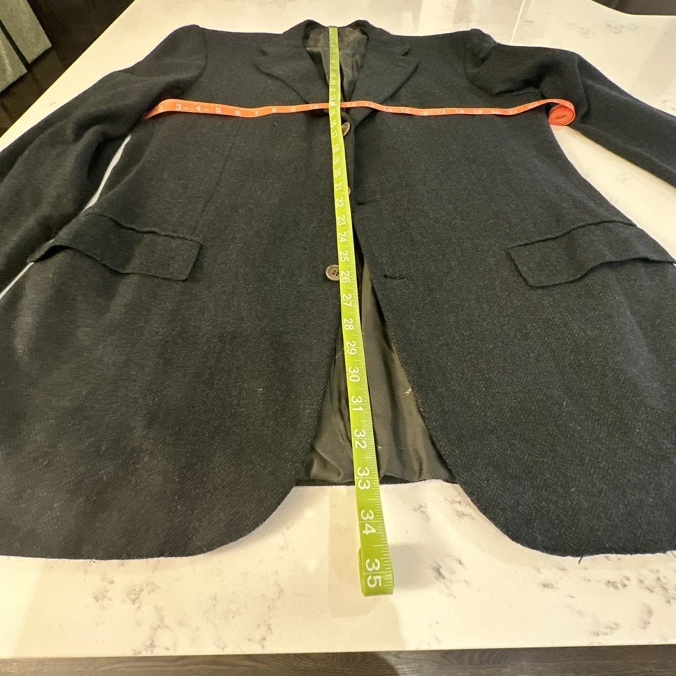 Blazer de 3 botones KITON U.S. 46R verde espiga cachemir Foto 3 de 4