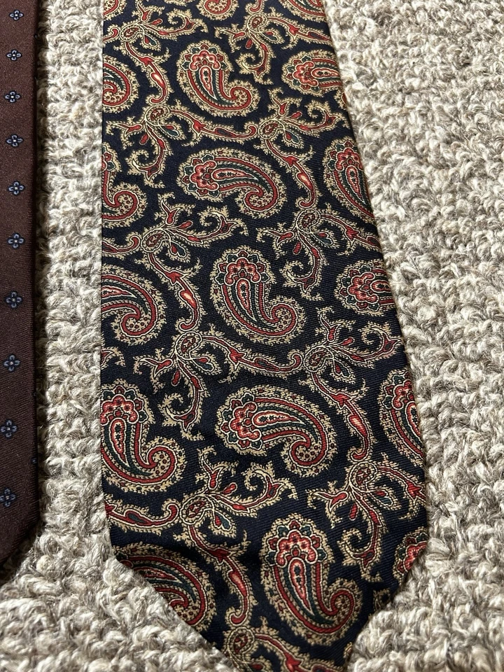 Corbatas Brooks Brothers vintage para hombre seda algodón años 60’s cuadros cachemira multicolor Foto 4 de 4