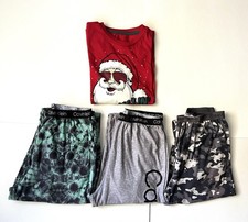 Calvin Klein Boys Lot Of 3 Soft Pajama Pants , Santa Shirt Size L