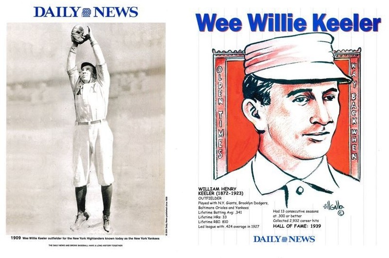 2004 Daily News Promotional Insert of New York Yankees Wee Willie Keeler