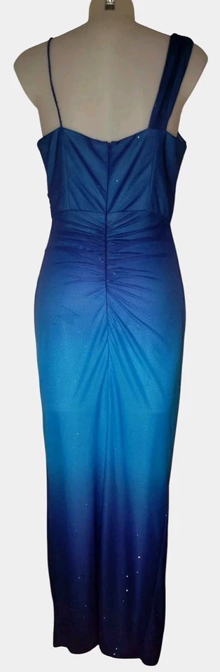 Vtg Y2K Womens Blue Ombre Glittery Fairy Whimsigoth Grunge Formal Dress Sz 8 - Image 2 of 4