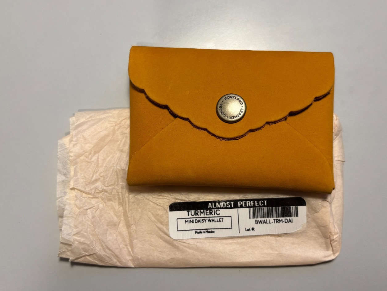Portland Leather Goods Mini Daisy Wallet- TURMERIC SUEDE