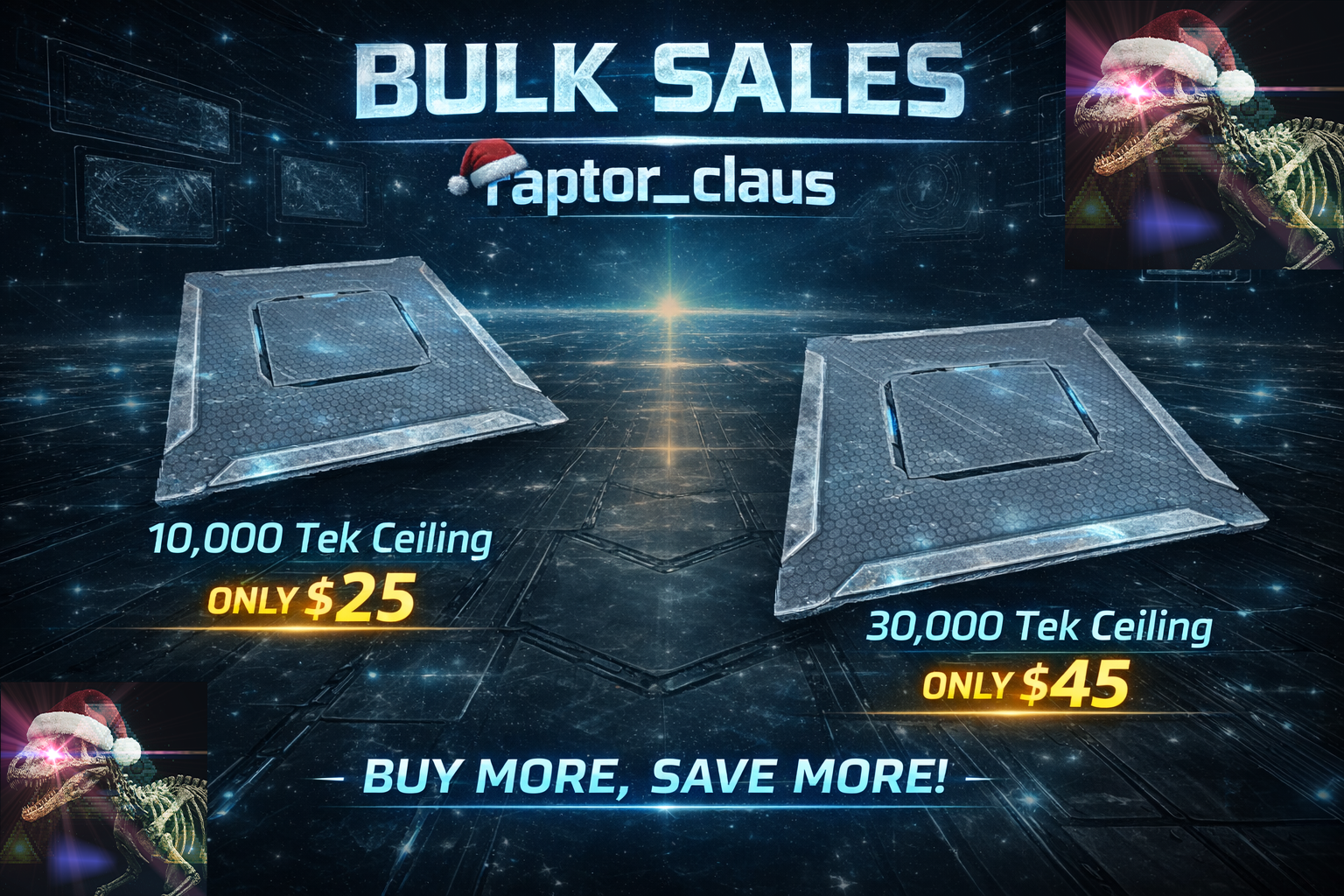 ArkSurvival Ascended PVE - Tek Ceiling (Bulk Sale)