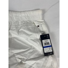 Tommy Hilfiger Women's White Twill Jogger Pants Elastic Waist Drawstring XL