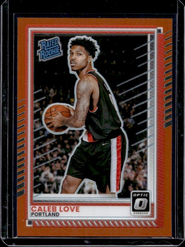 2025-26 Panini Donruss Caleb Love Optic Orange Rookie RC #/175 Trail Blazers