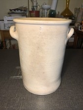 Antique Salt-Glazed Stoneware Storage Crock with Beaded Band and Lug Handles — listing 3