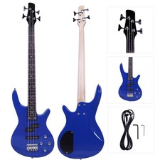 Glarry Blue 4 Strings Electric IB Bass Guitar for Student Beginner