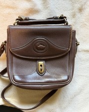 Vintage Dooney  Bourke Brown Leather Crossbody Bag Duck Logo Purse