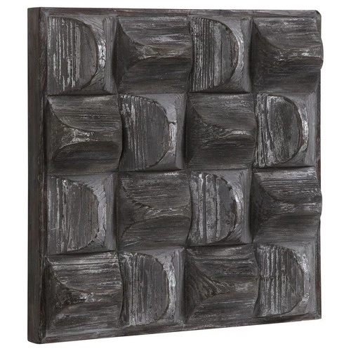 UTTERMOST 4240 PICKFORD SCOOPED FIR WOOD BLOCKS DISTRESS GRAY SILVER WALL DECOR - Picture 4 of 7