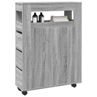 Badschrank Schmal Mit Rollen Grau Sonoma Holzwerkstoff