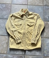 True VTG 60s-70s Yellow Frostproof Sanforized Chamois Cloth Flannel Shirt Large