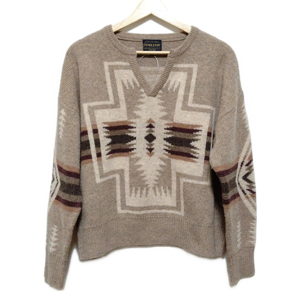 Auth PENDLETON - Gray Beige Cream Multi Women's S… - image 1