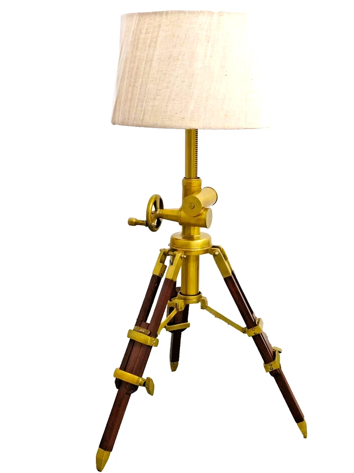 Tripod Stand Decorative Aluminium Brass Antique Finish Adjustable Lamp Base - Image 2 of 4